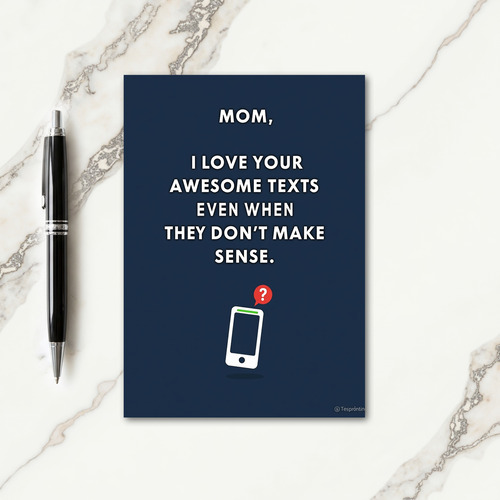 Navy Funny Mom Text Card