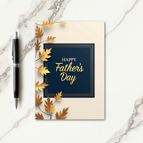 Navy Golden Fathers Day Art Card