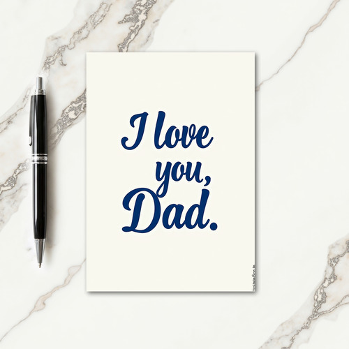 Navy I Love You Dad Card