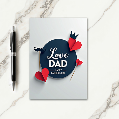 Navy Love Dad Fathers Day Card