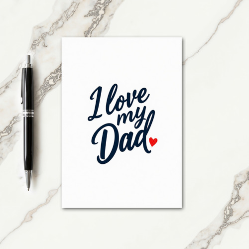 Navy Love Dad Script Card
