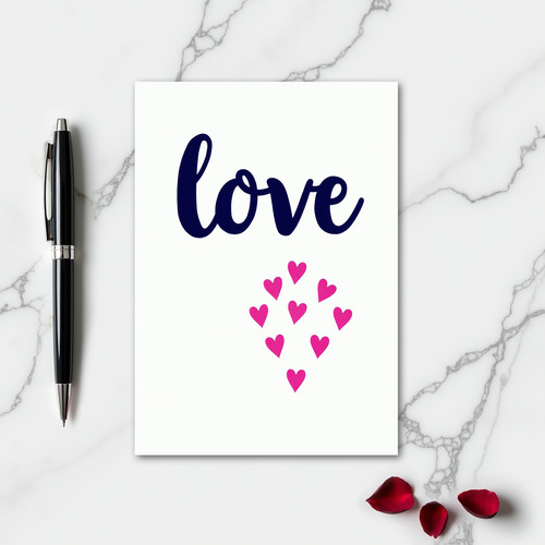 Navy Love Hearts Greeting Card