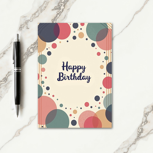 Navy Script Birthday Card