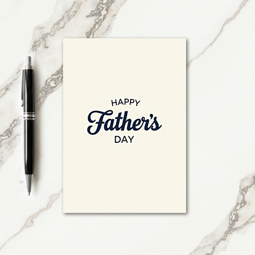 Navy Script Fathers Day Card
