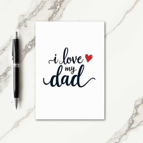 Navy Script I Love My Dad Card