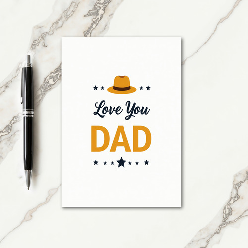 Navy Star Love You Dad Card