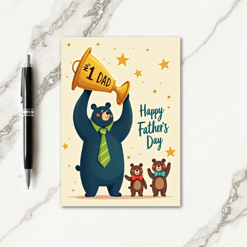 Navy Ursine Fathers Day Award Card
