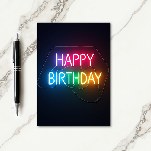 Neon Birthday Card