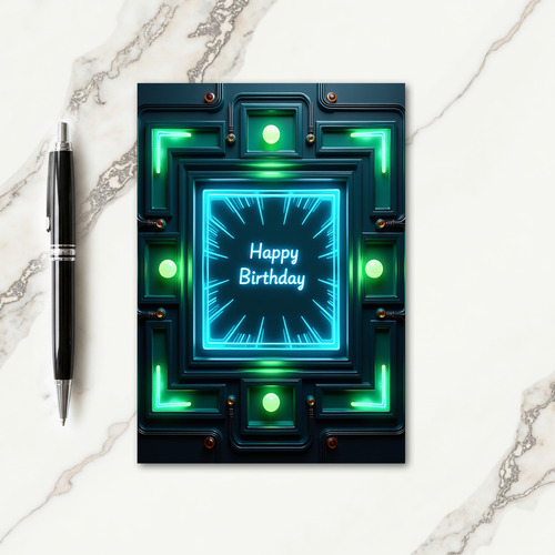 Neon Birthday Glow Card