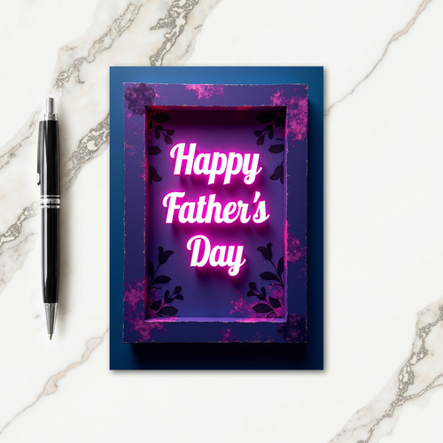Neon Fathers Day Card