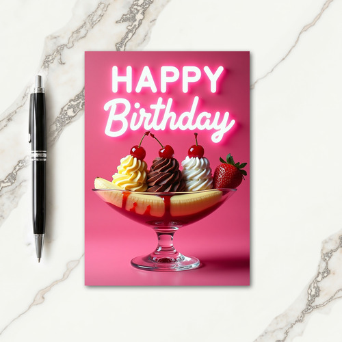 Neon Glow Birthday Card
