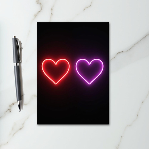 Neon Love Hearts Card