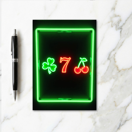 Neon Luck Number Seven Card