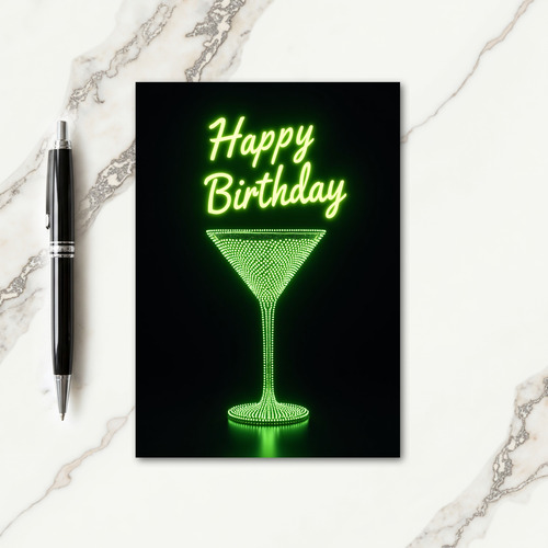 Neon Night Birthday Card