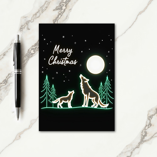 Neon Night Christmas Card