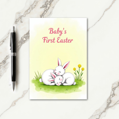 New Beginnings Cute Bunny Card
