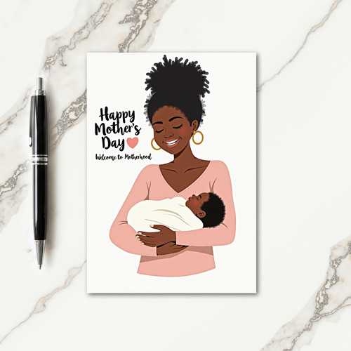 New Mom Affection Illustration Card