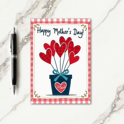 New Mom Heart Bouquet Card