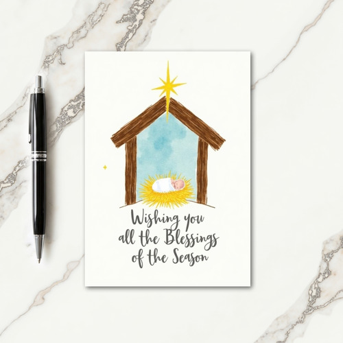 Newborn Star Blessing Season Card