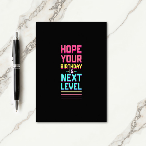 Next Level Birthday Pixel Card