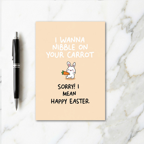 Nibble Carrot Happy Easter Card