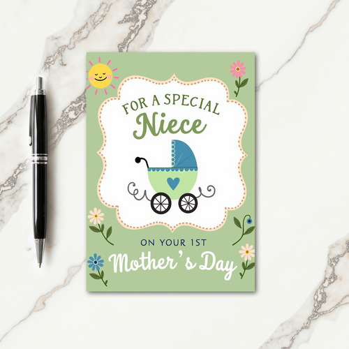 Niece First Mothers Day Floral Card