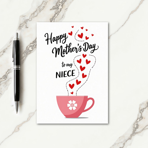 Niece Mothers Day Hearts Card