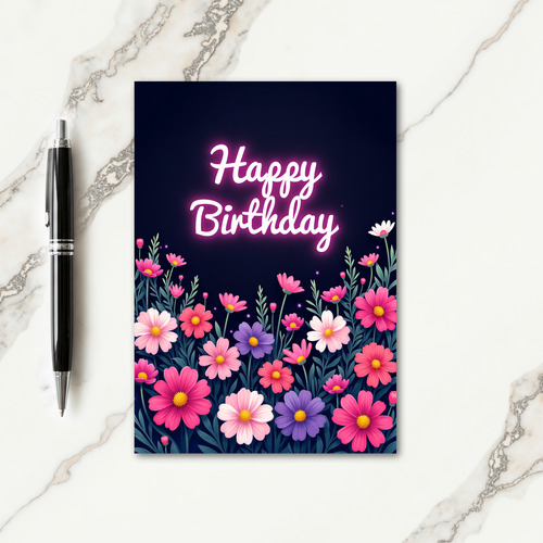 Night Bloom Birthday Card