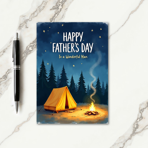 Night Camp Fathers Day Card