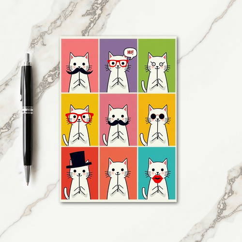 Nine Cats Birthday Costume Card