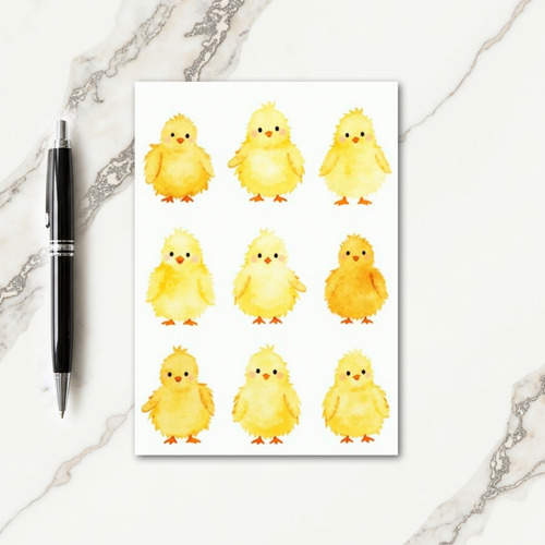 Nine Cute Chicks Art Card