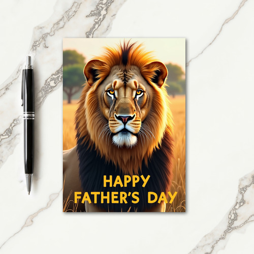 Noble Lion Fathers Day Card