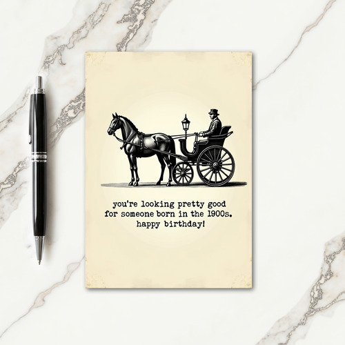 Nostalgic Carriage Birthday Card
