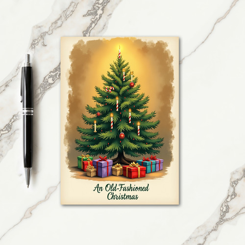 Nostalgic Christmas Tree Card thumbnail