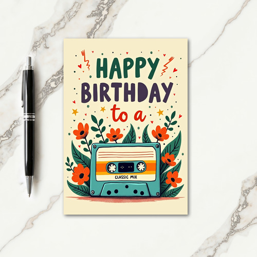Nostalgic Music Birthday Card