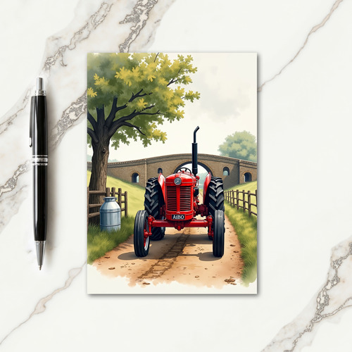 Nostalgic Tractor Birthday Card