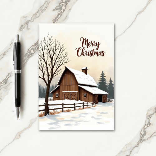 Nostalgic Winter Christmas Card thumbnail