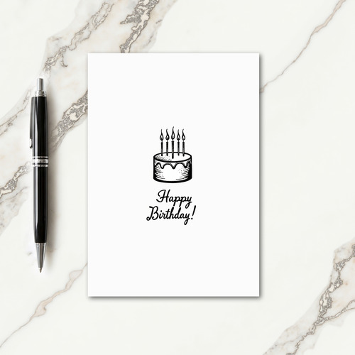 Nostalgic Woodcut Cake Card