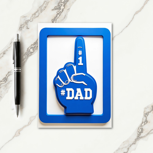 Number One Dad Foam Hand Card
