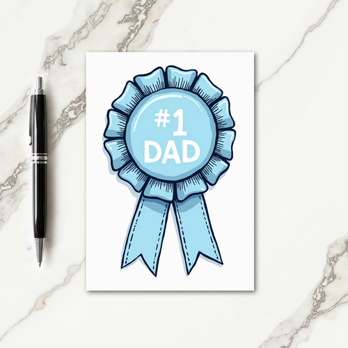 Number One Dad Rosette Card