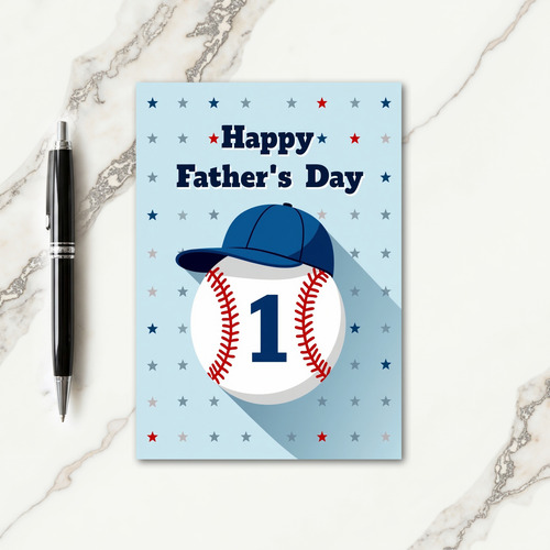 Number One Dad Sport Ball Card