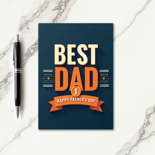 Number One Fathers Day Emblem Card