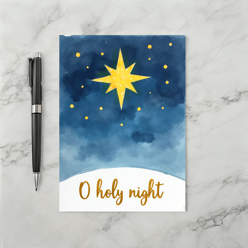 O Holy Night Nativity Star Card