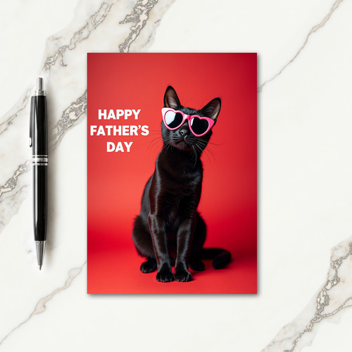 Obsidian Cat Sweet Fathers Day Card