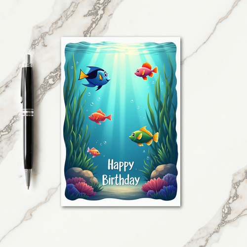 Ocean Birthday Scene Card