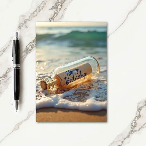 Ocean Birthday Scroll Card
