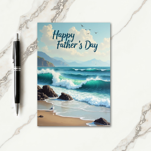 Ocean Fathers Day Waves Card