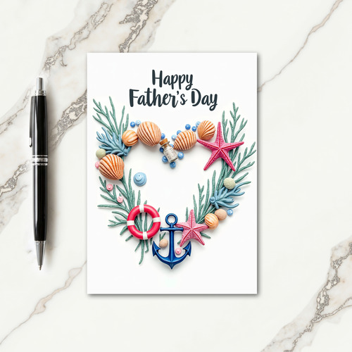 Ocean Heart Fathers Day Card