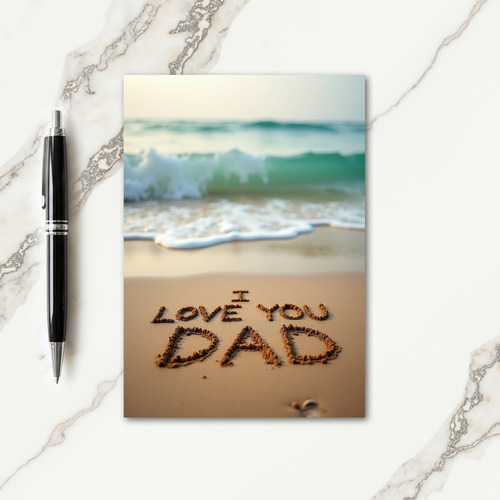 Ocean I Love You Dad Sand Card
