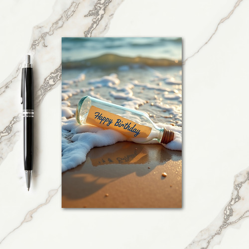 Ocean Message Birthday Card